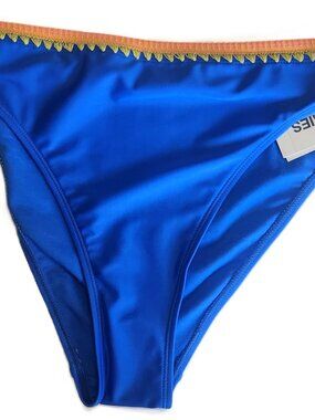 No Boundaries Cheeky High Leg Bikini Bottoms - Size XL (16-18) - Cobalt Crush